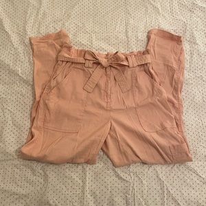 Anthropologie Elevenses Pink Tie Pants